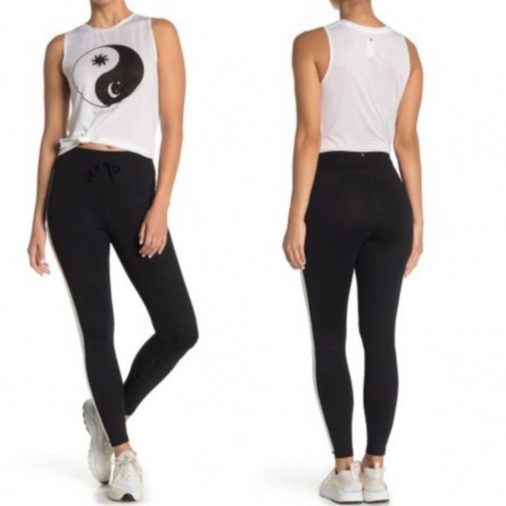Spiritual Gangster Sporty White Stripe Leggings size small